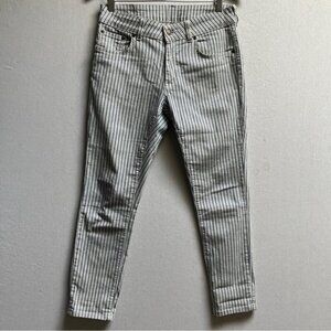 6397 Made in Italy Blue/ Cream Striped Women's Jeans Sz 28